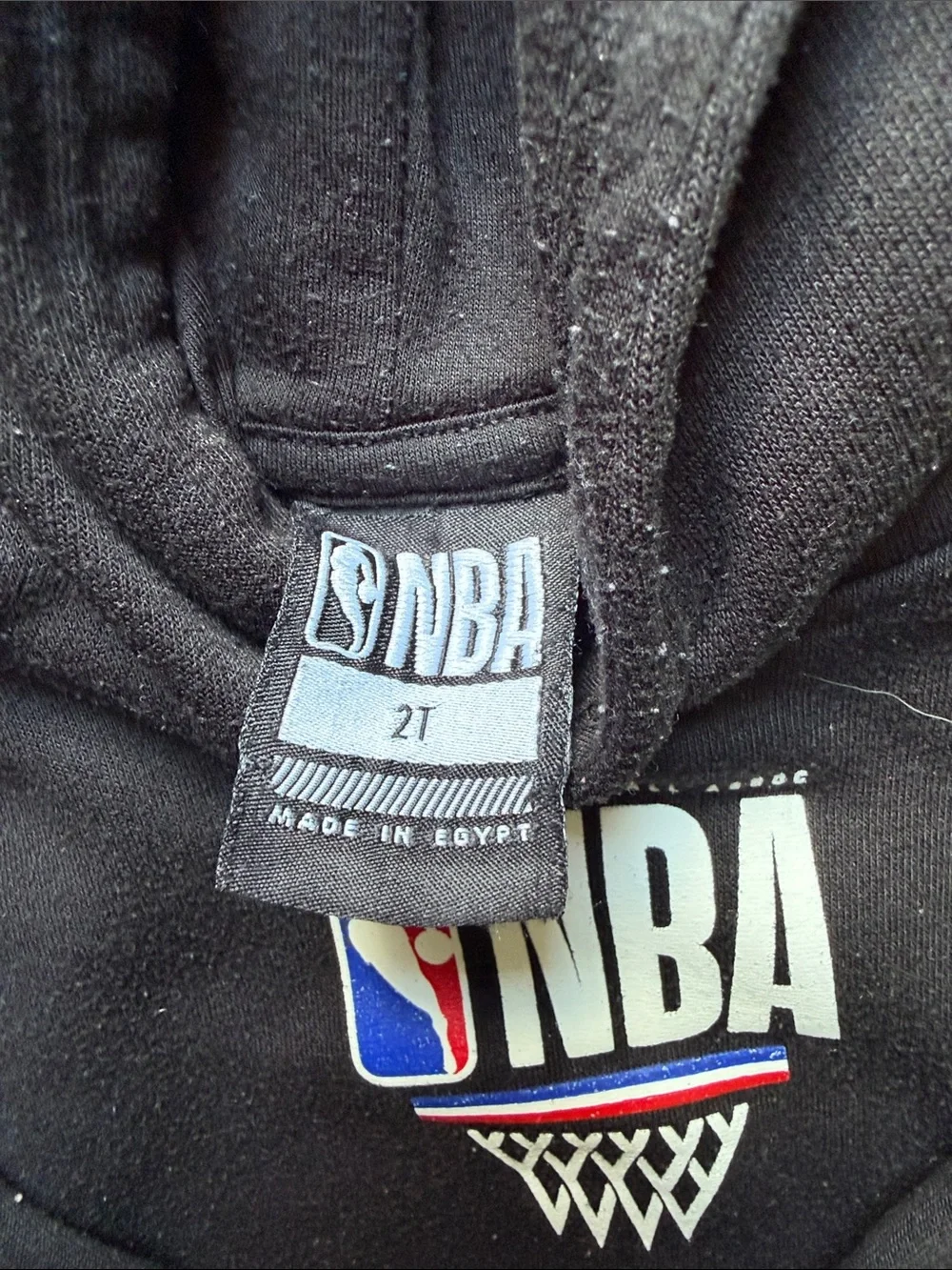 NBA Black Kids Hoodie with White & Red Logo